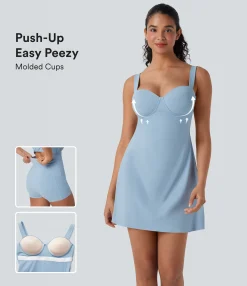 Flowy Dresses|Active Dresses<HALARA Breezeful™ Push-Up Molded Cups Backless Adjustable Buckle Tie Back Quick Dry Tennis Dress-Easy Peezy