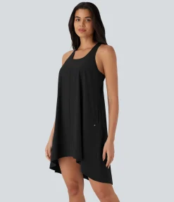 Flowy Dresses|Mini Dresses<HALARA Breezeful™ RacerPocket High Low Flowy Mini Quick Dry Casual Dress