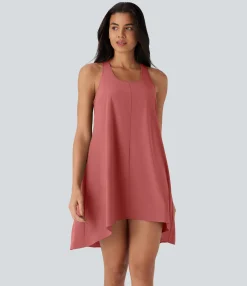 Flowy Dresses|Mini Dresses<HALARA Breezeful™ RacerPocket High Low Flowy Mini Quick Dry Casual Dress