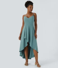 Flowy Dresses|Maxi & Midi Dresses<HALARA Breezeful™ Shirred High Low Flowy Quick Dry Maxi Slip Dress
