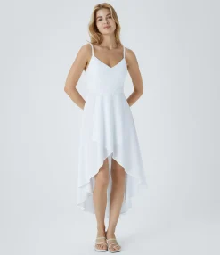 Flowy Dresses|Maxi & Midi Dresses<HALARA Breezeful™ Shirred High Low Flowy Quick Dry Maxi Slip Dress