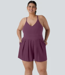 Plus Size<HALARA Breezeful™ Side Quick Dry Plus Size Slip Romper with Pocket