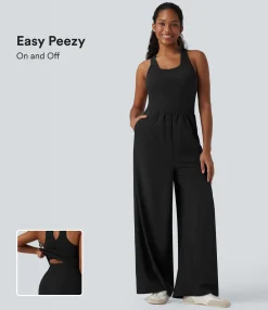 Jumpsuits<HALARA Breezeful™ Sleeveless Cut Out Quick Dry Casual Jumpsuit with Pockets-Easy Peezy