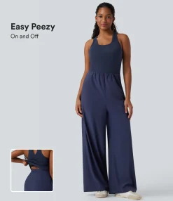 Jumpsuits<HALARA Breezeful™ Sleeveless Cut Out Quick Dry Casual Jumpsuit with Pockets-Easy Peezy