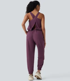 Jumpsuits<HALARA Breezeful™ Sleeveless Quick Dry Workout Jumpsuit with Pockets