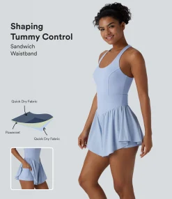 Jumpsuits<HALARA Breezeful™ SoCinched Corset Tummy Control 2-in-1 Pocket Flowy Quick Dry Tennis Jumpsuit