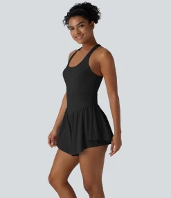 Jumpsuits<HALARA Breezeful™ SoCinched Corset Tummy Control 2-in-1 Pocket Flowy Quick Dry Tennis Jumpsuit