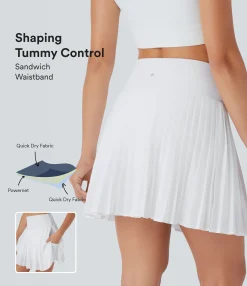 Pleated Skirts|Flowy Skirts<HALARA Breezeful™ SoCinched High Waisted Tummy Control Pleated 2-in-1 Quick Dry Mini Tennis Skirt with Pockets