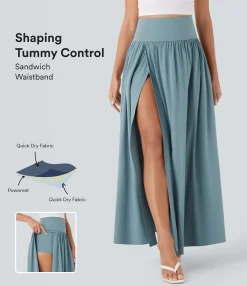 Flowy Skirts|Skirts<HALARA Breezeful™ SoCinched High Waisted Tummy Control 2-in-1 Flowy Quick Dry Maxi Skirt