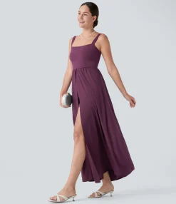 Jumpsuits<HALARA Breezeful™ Square Neck 2-in-1 Pocket Flowy Quick Dry Jumpsuit