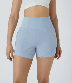 Active Shorts|Shorts<HALARA Breezeful™ Super High Waisted Curved Hem 2-in-1 Pocket Quick Dry Yoga Shorts 3.5''