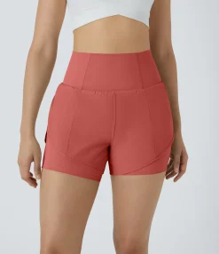 Active Shorts|Shorts<HALARA Breezeful™ Super High Waisted Curved Hem 2-in-1 Pocket Quick Dry Yoga Shorts 3.5''