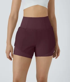 Active Shorts|Shorts<HALARA Breezeful™ Super High Waisted Curved Hem 2-in-1 Pocket Quick Dry Yoga Shorts 3.5''