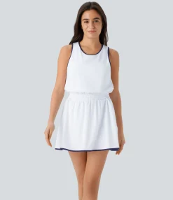 Dresses|Flowy Dresses<HALARA Breezeful™ Tie Back 2-in-1 Pocket Color Block Mini Quick Dry Yoga Active Tank Dress-Easy Peezy