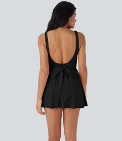 Flowy Dresses|Active Dresses<HALARA Breezeful™ Tie Back 2-in-1 Quick Dry Mini Dance Active Dress with Pocket-Easy Peezy Edition