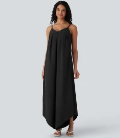 Jumpsuits<HALARA Breezeful™ Tie Pocket Curved Hem Flowy Quick Dry Casual Jumpsuit