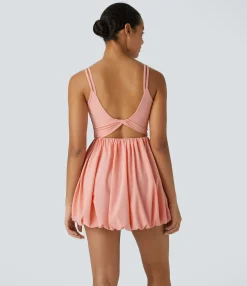 Dresses|Flowy Dresses<HALARA Breezeful™ U Neck Double Straps Cut Out Pocket Quick Dry Micro Mini Casual Bubble Dress