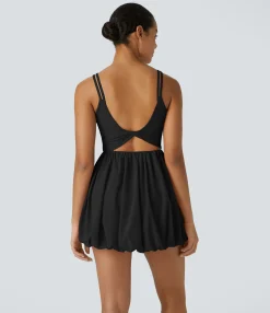 Dresses|Flowy Dresses<HALARA Breezeful™ U Neck Double Straps Cut Out Pocket Quick Dry Micro Mini Casual Bubble Dress