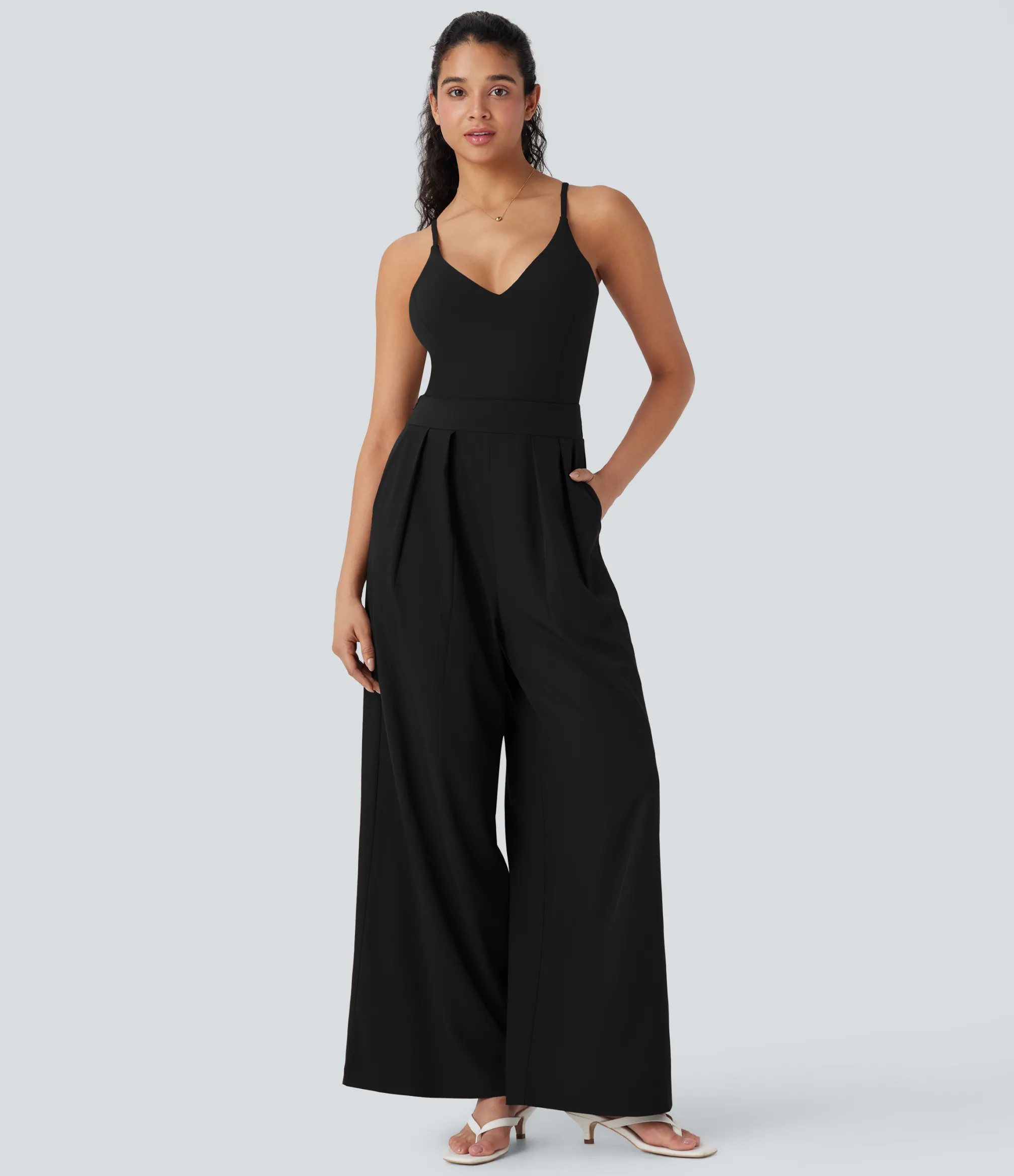 Jumpsuits<HALARA Breezeful™ Wide Leg Quick Dry Casual Slip Jumpsuit with Pockets-Easy Peezy Edition