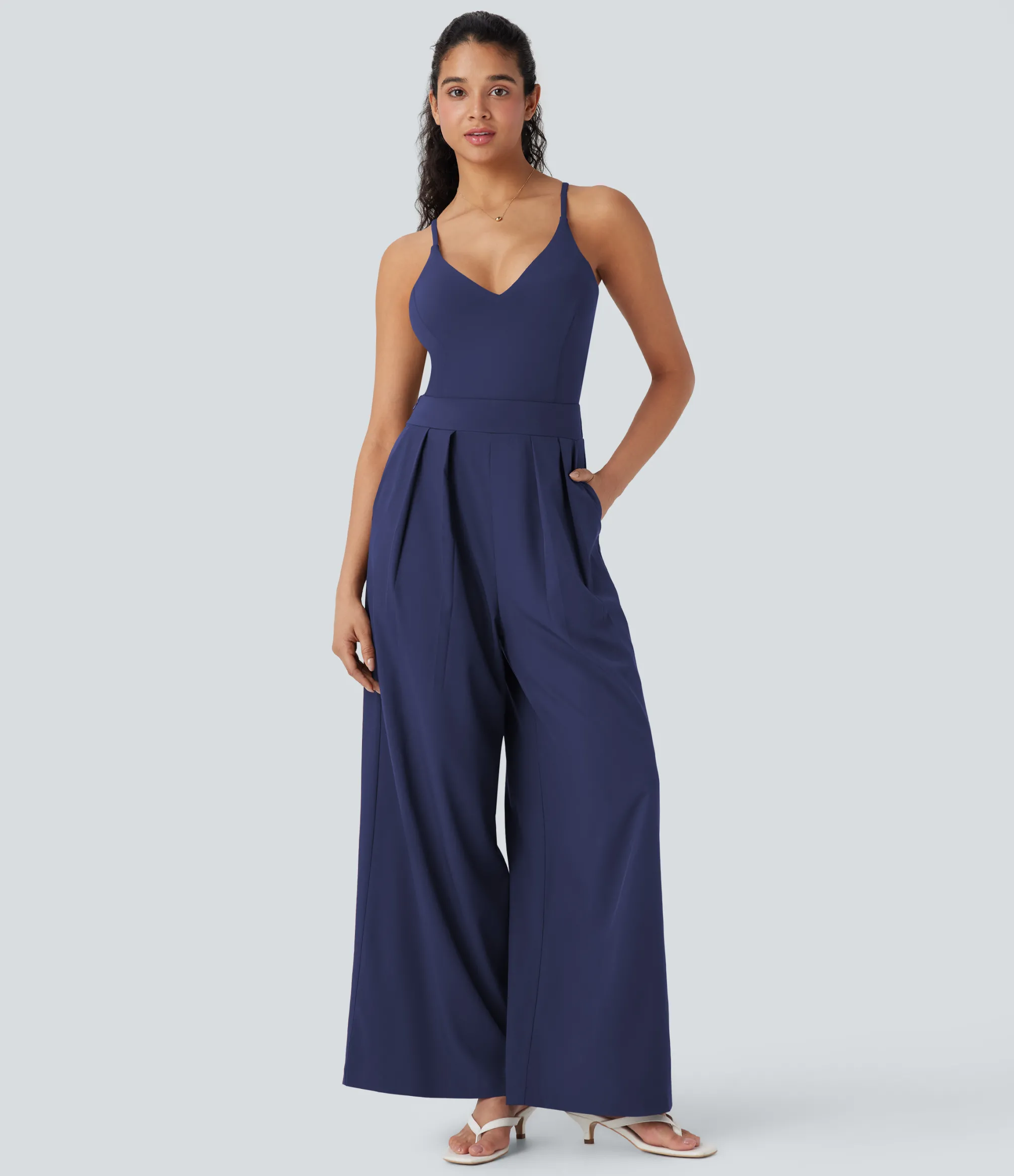 Jumpsuits<HALARA Breezeful™ Wide Leg Quick Dry Casual Slip Jumpsuit with Pockets-Easy Peezy Edition