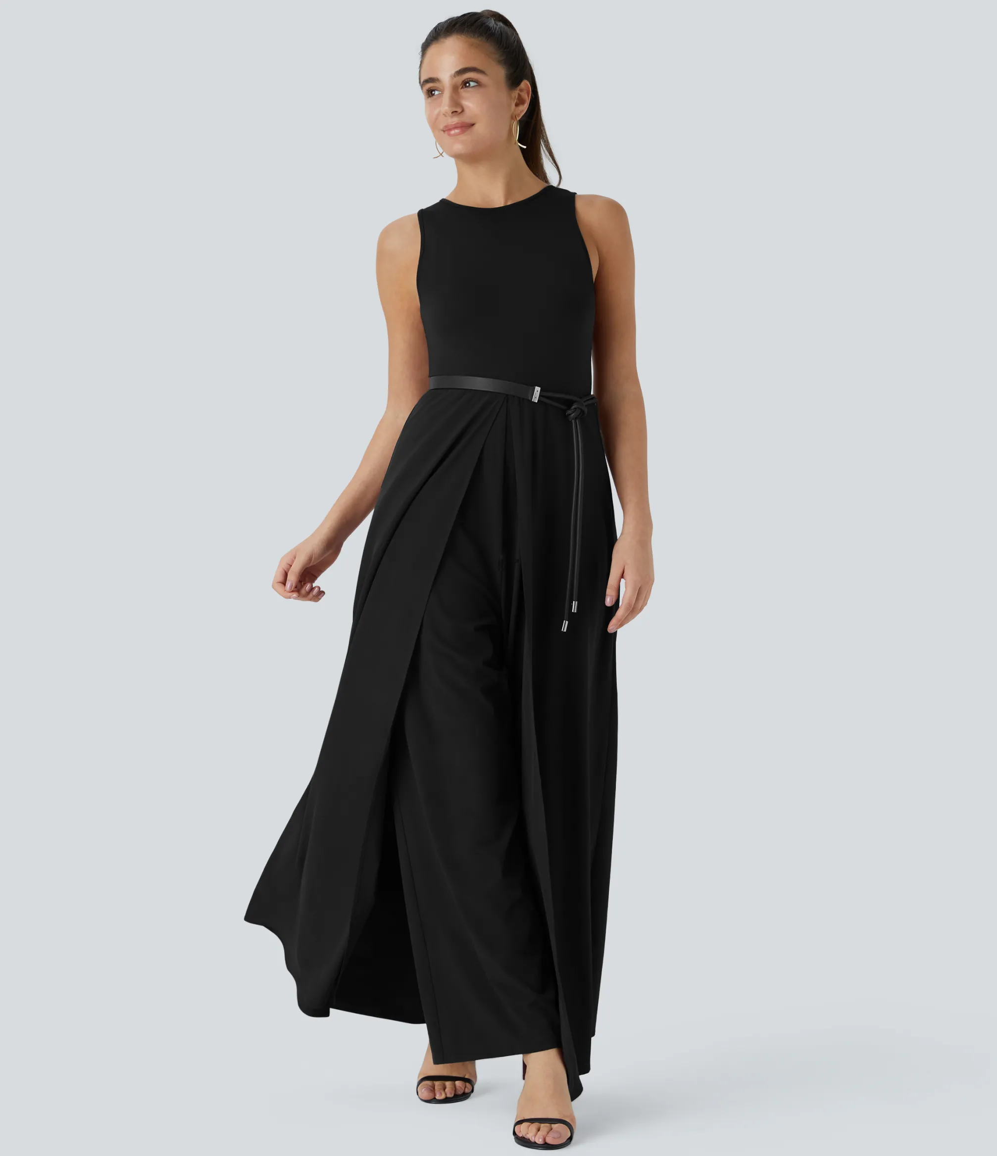 Jumpsuits<HALARA Breezeful™ Zipper Sleeveless Pocket Contrast Quick Dry Jumpsuit