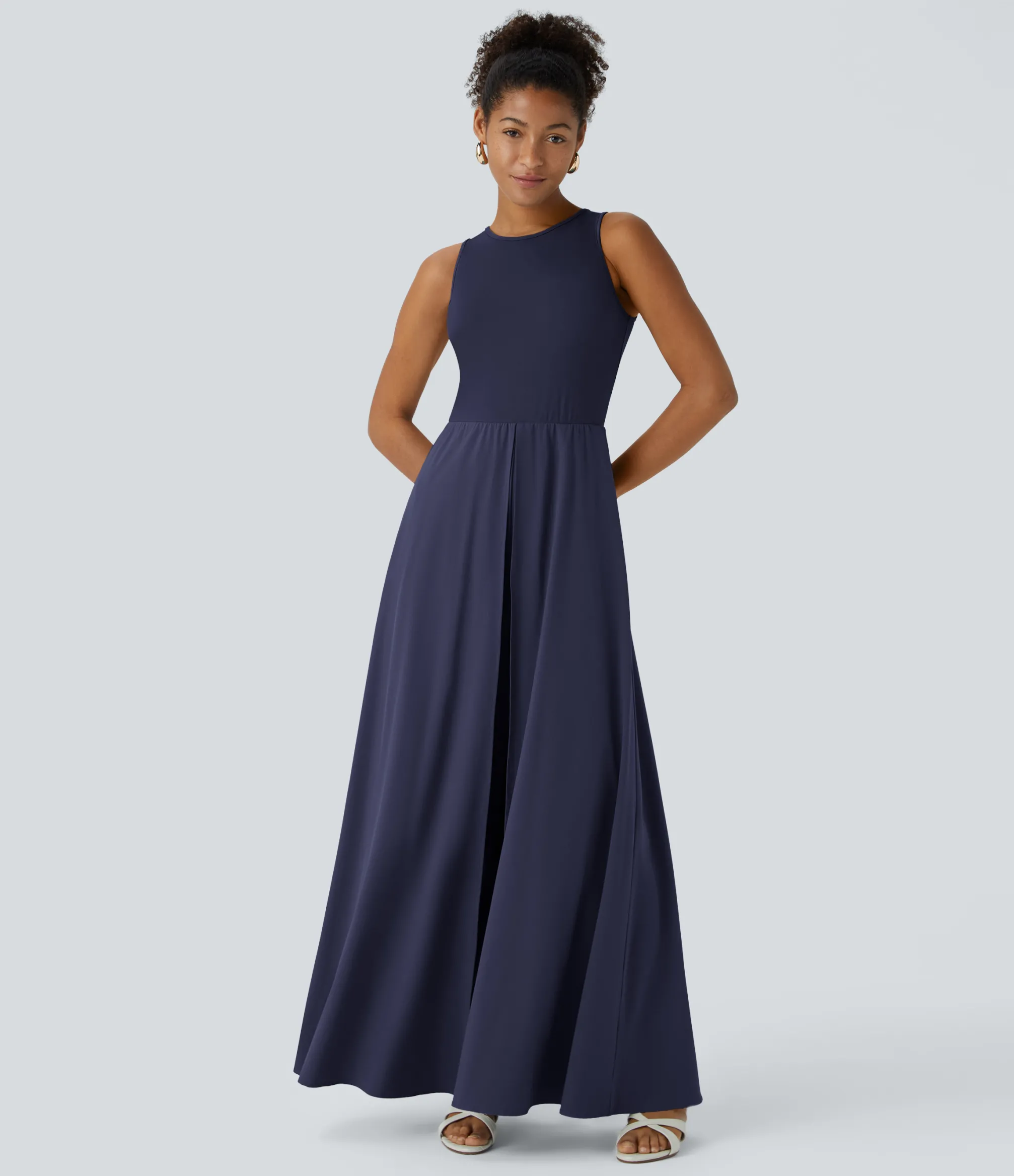 Jumpsuits<HALARA Breezeful™ Zipper Sleeveless Pocket Contrast Quick Dry Jumpsuit