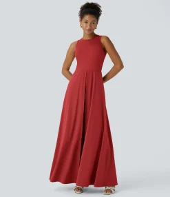 Jumpsuits<HALARA Breezeful™ Zipper Sleeveless Pocket Contrast Quick Dry Jumpsuit