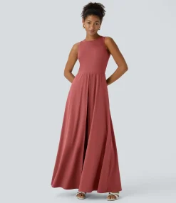 Jumpsuits<HALARA Breezeful™ Zipper Sleeveless Pocket Contrast Quick Dry Jumpsuit