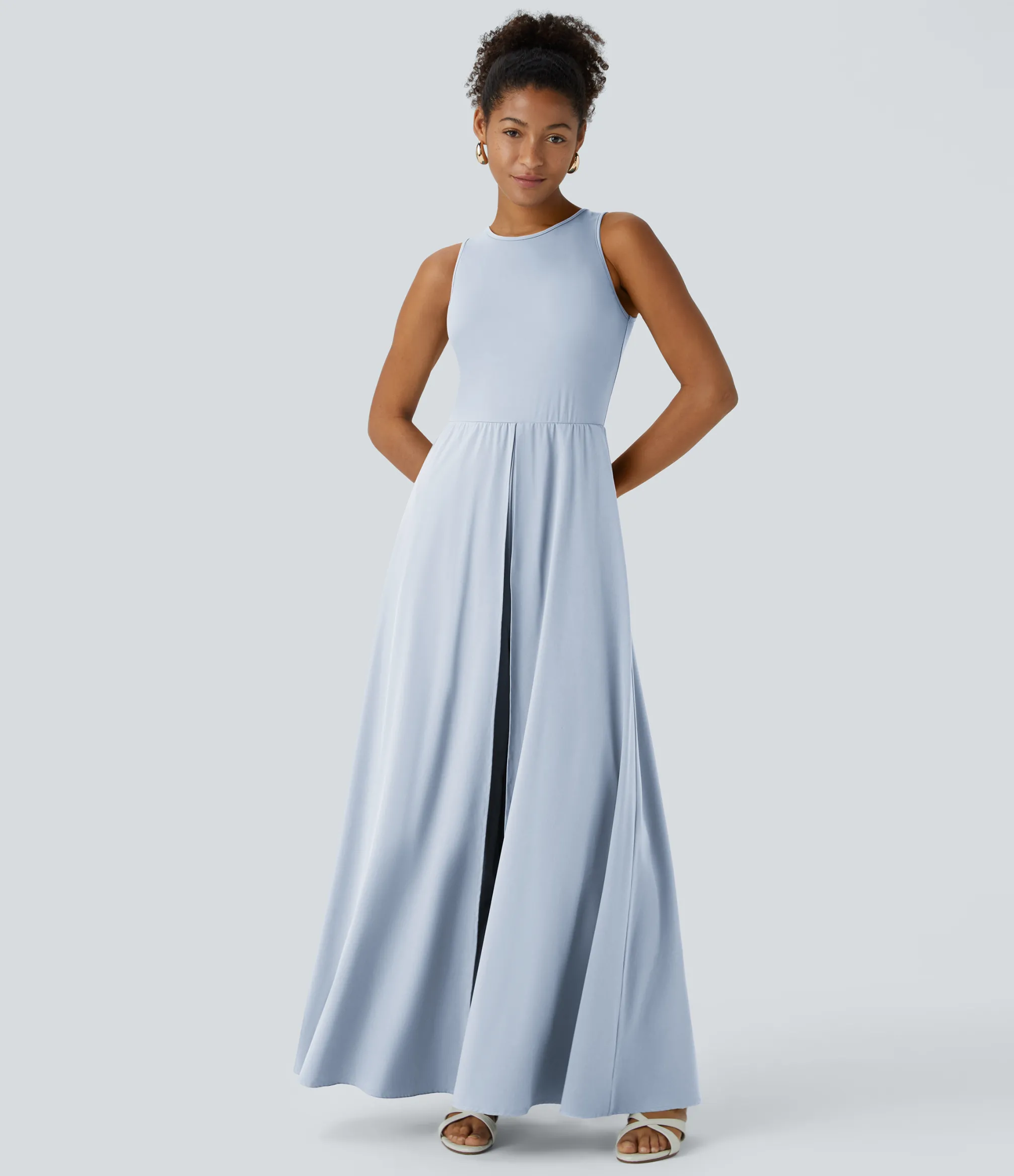 Jumpsuits<HALARA Breezeful™ Zipper Sleeveless Pocket Contrast Quick Dry Jumpsuit