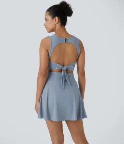 Mini Dresses|Active Dresses<HALARA Buckle Tie Back 2-in-1 Pocket Dance Active Dress