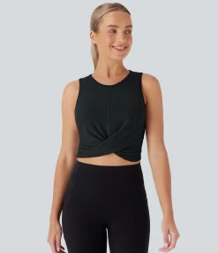 Tank Tops & Camis|Tank Tops<HALARA Built-in Bra Hem Cropped Yoga Tank Top