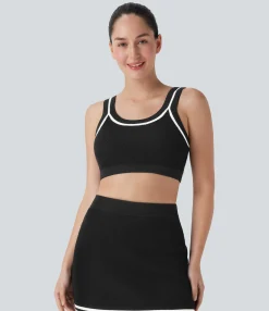 Tank Tops & Camis|Sweaters<HALARA Color Block Cropped Casual Sweater Knit Tank Top
