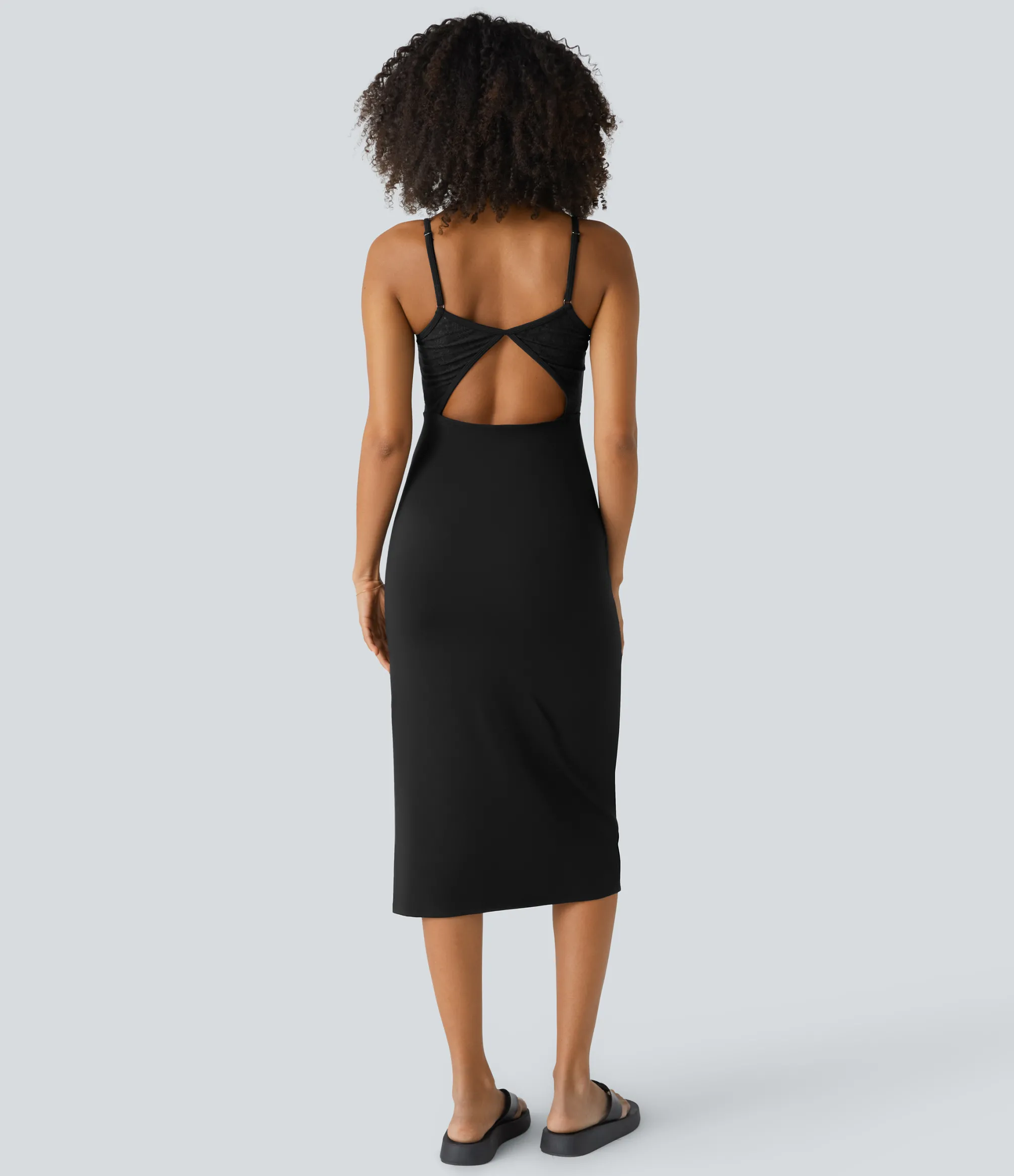 Dresses|Maxi & Midi Dresses<HALARA Contrast Lace Hem Midi Casual Slip Dress