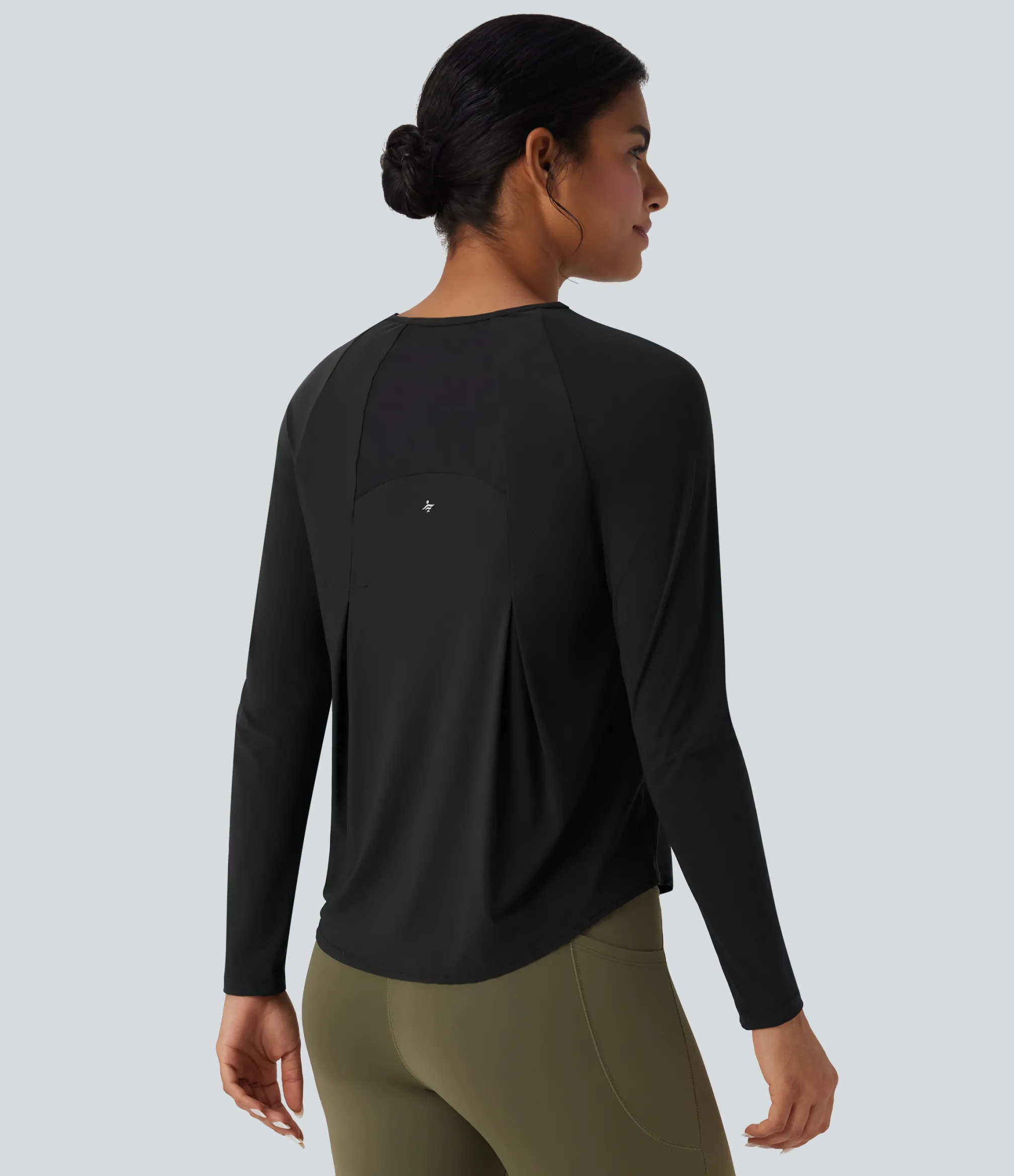 Sports Tops|Sports Tops<HALARA Contrast Mesh Curved Hem Cool Touch Quick Dry Running Sports Top