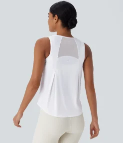 Tank Tops & Camis|Tank Tops<HALARA Contrast Mesh Curved Hem Cool Touch Quick Dry Running Tank Top