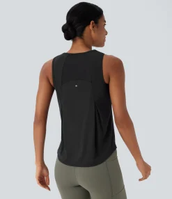 Tank Tops & Camis|Tank Tops<HALARA Contrast Mesh Curved Hem Cool Touch Quick Dry Running Tank Top