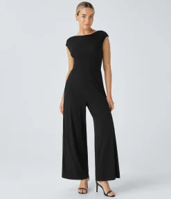 Jumpsuits<HALARA Cowl Neck Cap Sleeve Pocket Casual Jumpsuit