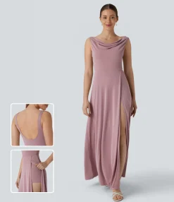 Maxi & Midi Dresses|Dresses<HALARA Cowl Neck 2-in-1 Maxi Dress