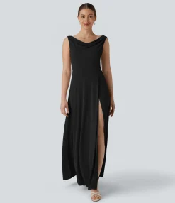 Maxi & Midi Dresses|Dresses<HALARA Cowl Neck 2-in-1 Maxi Dress