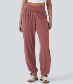 Joggers|Joggers<HALARA Crossover High Waisted Pocket Drawstring Casual Joggers