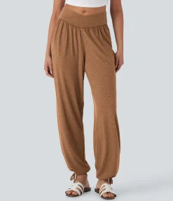 Joggers|Joggers<HALARA Crossover High Waisted Pocket Drawstring Casual Joggers