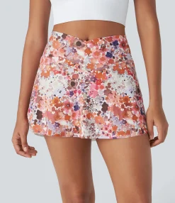 Mini Skirts|Active Skirts<HALARA Crossover 2-in-1 Pocket Floral Print Pickleball Skirt