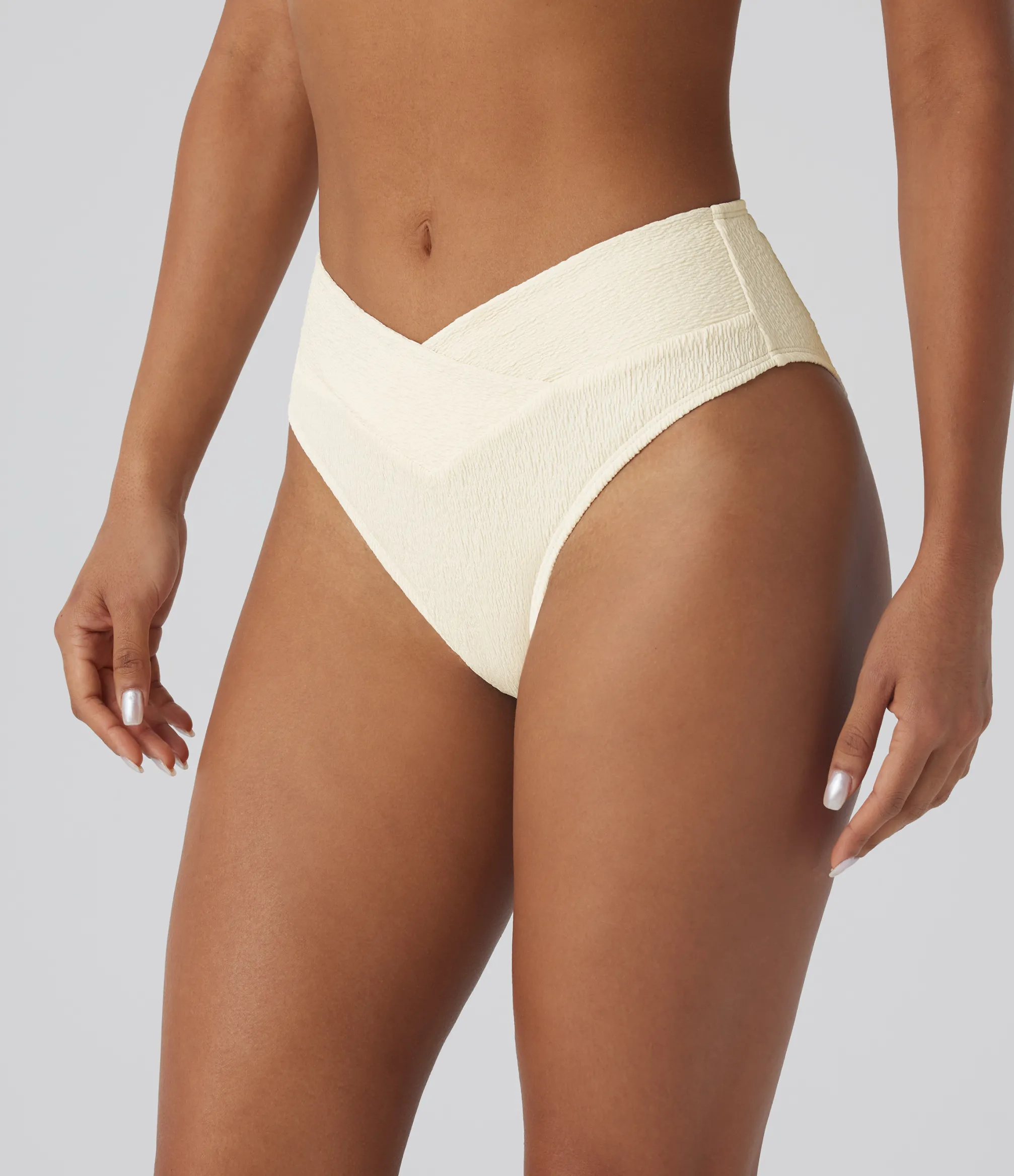 Beachwear<HALARA Crossover Texture Bikini Bottom Swimsuit