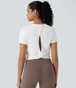 Sports Tops|Sports Tops<HALARA Cut Out Cropped Hiking Sports Top-UPF40+