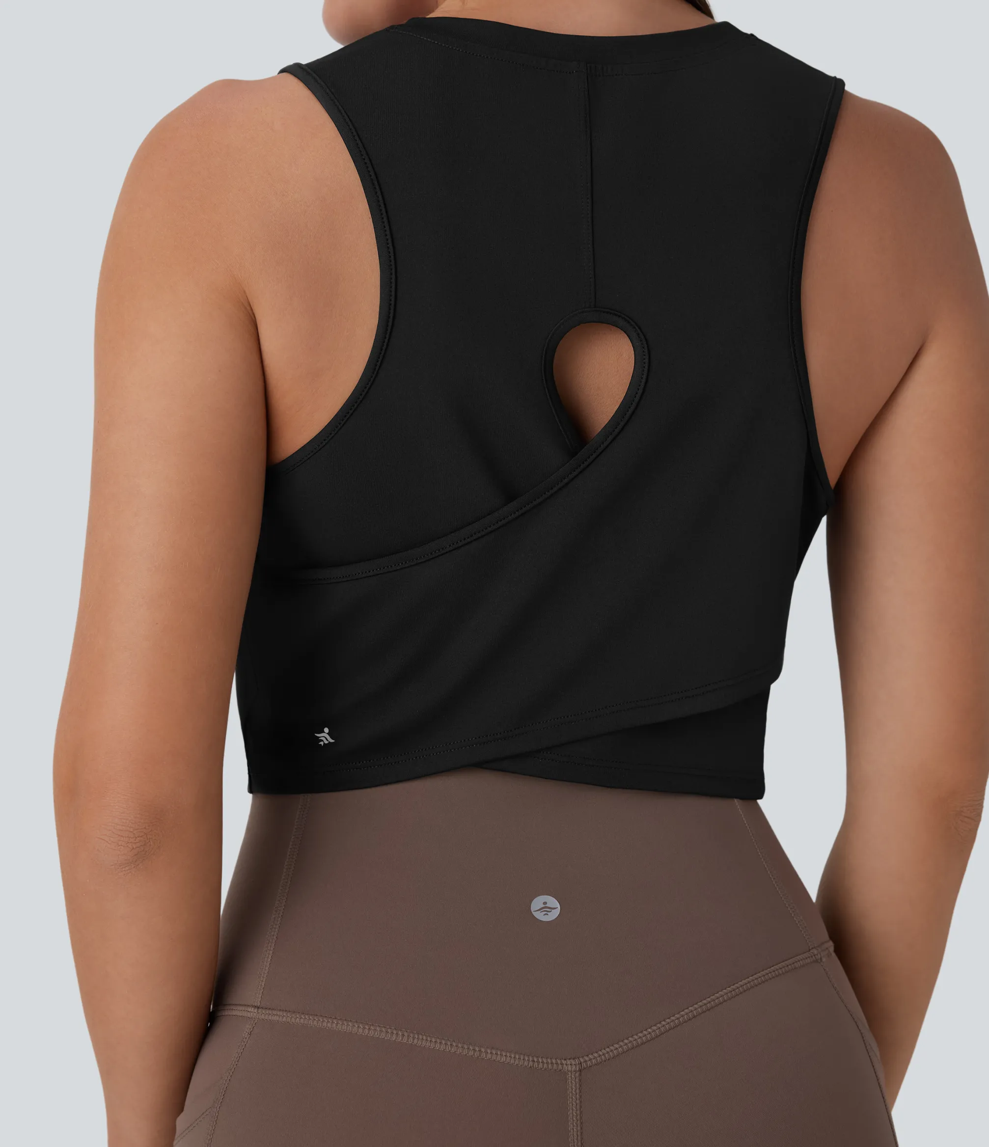 Tank Tops & Camis|Tank Tops<HALARA Cut Out Crossover Hem Solid Cropped Yoga Tank Top