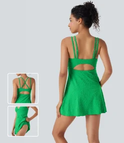 Beachwear<HALARA Cut Out 2-in-1 Mini Swim Dress