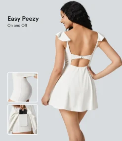 Dresses|Mini Dresses<HALARA Cut Out 2-in-1 Pocket Flare Mini Dance Active Dress-Easy Peezy Edition