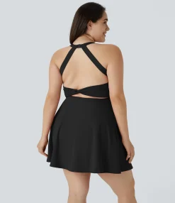 Plus Size<HALARA Cut Out Pocket 2-in-1 Exercise Plus Size Dress-Easy Peezy