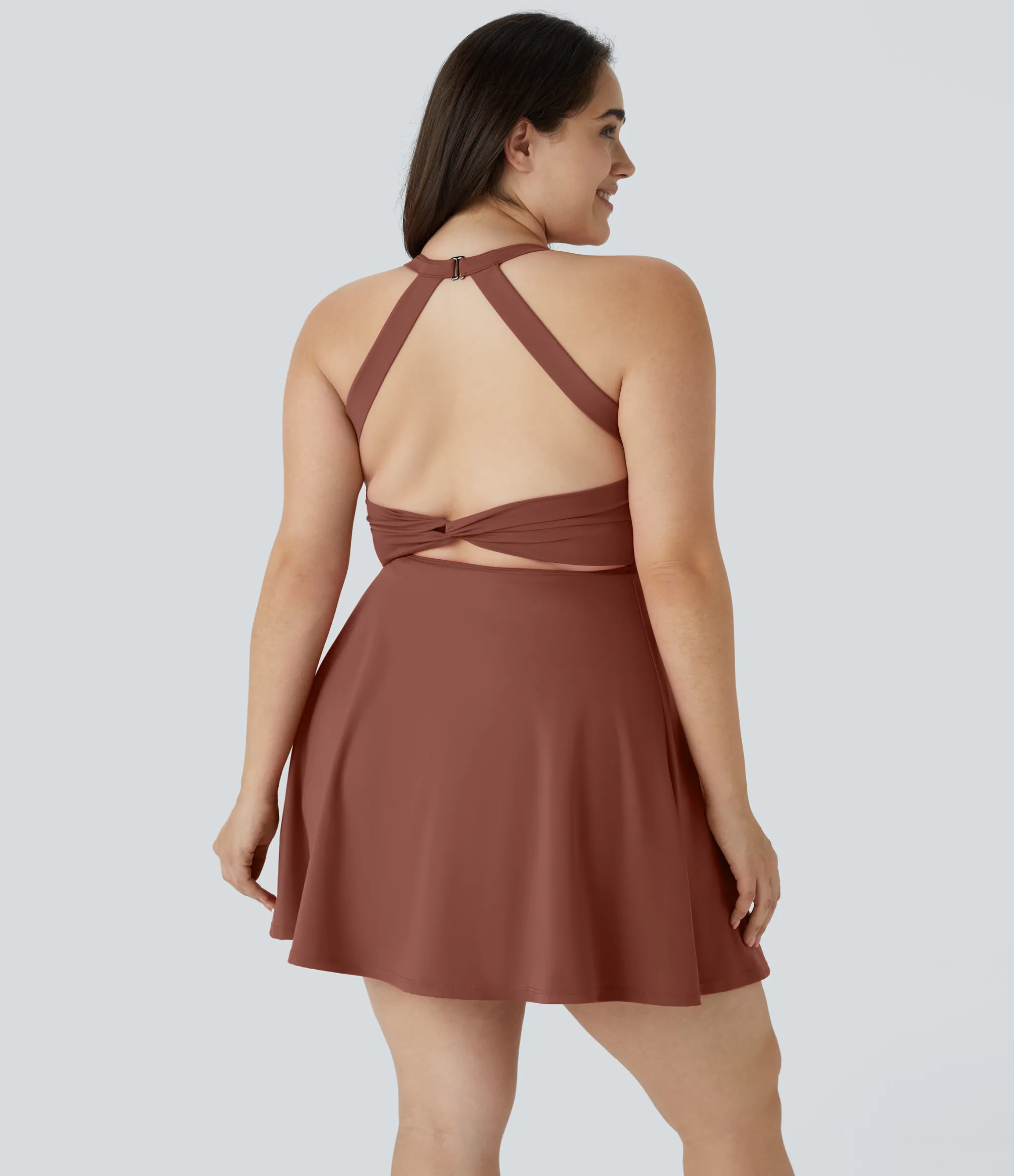 Plus Size<HALARA Cut Out Pocket 2-in-1 Exercise Plus Size Dress-Easy Peezy