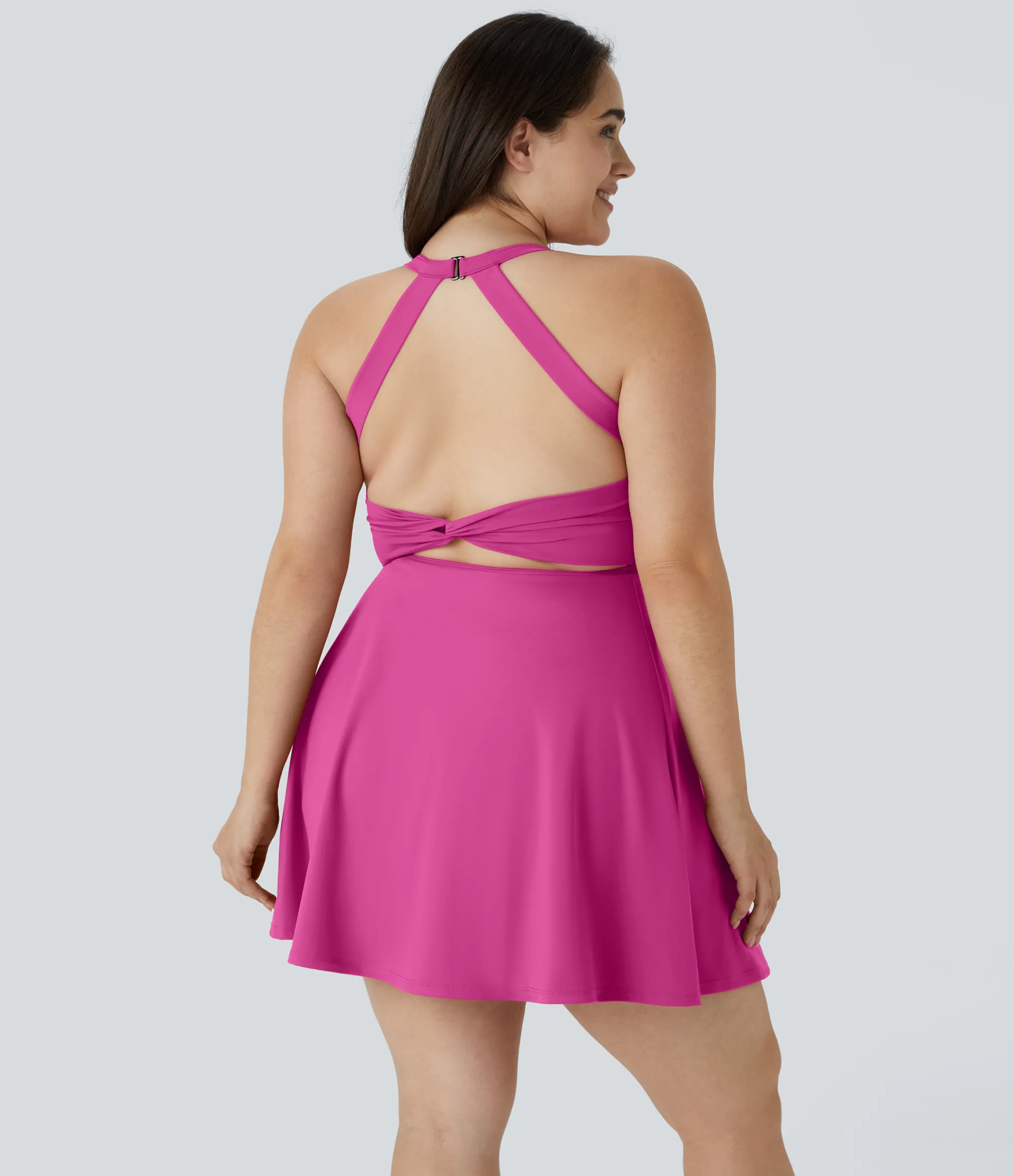 Plus Size<HALARA Cut Out Pocket 2-in-1 Exercise Plus Size Dress-Easy Peezy